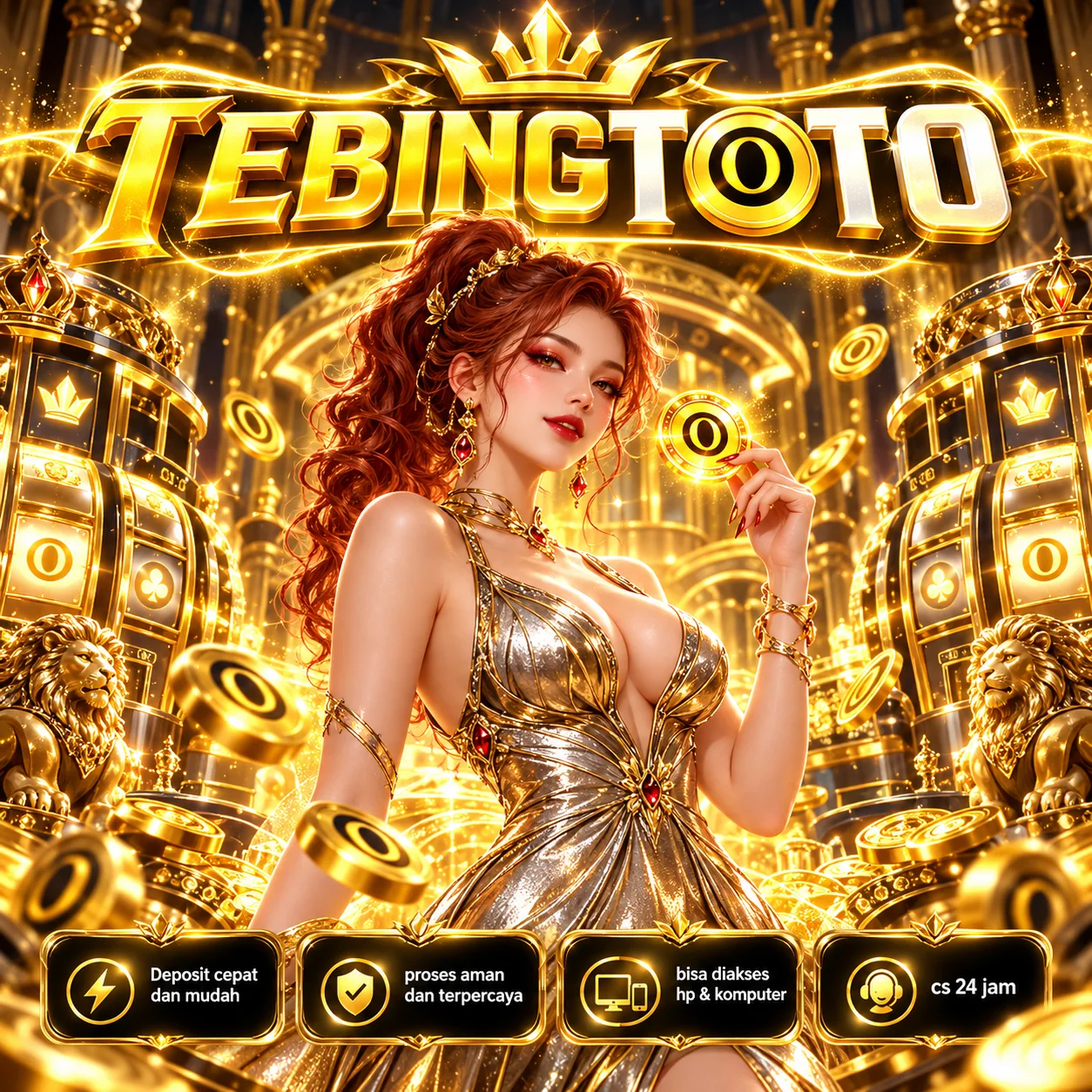Banner utama TEBINGTOTO ilustrasi emas 1:1